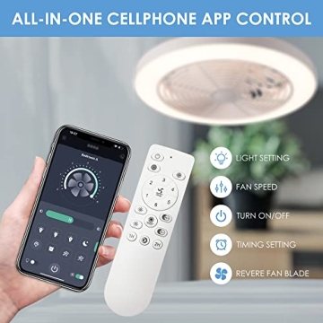 Smart Bladeless Ceiling Fan with LED Lights