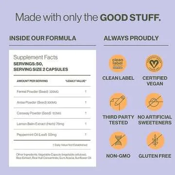 Hilma Vegan Gas & Bloating Relief - 100 Organic Capsules