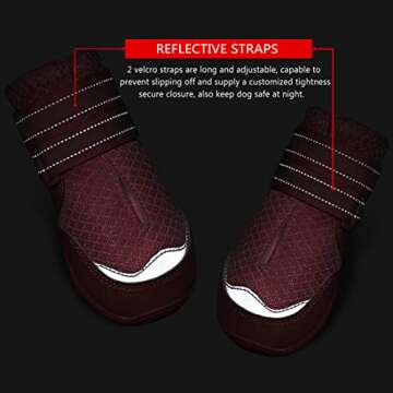 QUMY 4PCS Dog Boots for Large Dogs, Medium Dog Shoes & Paw Protectors for Hot Pavement, Summer Heat Protection, Mesh Breathable Skid-Resistant Dog Booties for Hardfloors, Walking Running Hiking