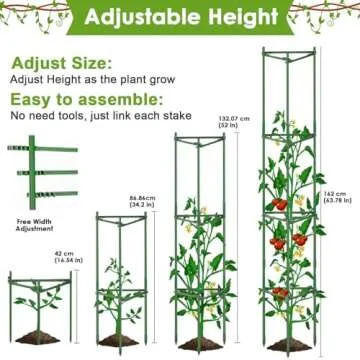 Tomato Cages for Garden,6 Pack Tomato Cages Trellis, Tomato Cages Heavy Duty Tomato Stake Support, Plant Cage Garden Cage for Pots Vegetables Plants 48 inches
