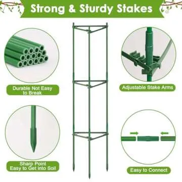 Tomato Cages for Garden,6 Pack Tomato Cages Trellis, Tomato Cages Heavy Duty Tomato Stake Support, Plant Cage Garden Cage for Pots Vegetables Plants 48 inches