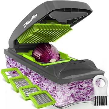 MuellerLiving 4-Blade Onion Chopper - Versatile Kitchen Essential for Easy Meal Prep