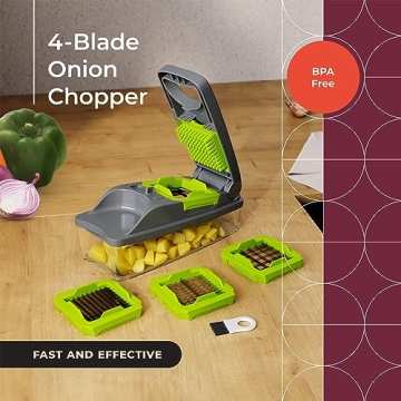 MuellerLiving 4-Blade Onion Chopper Pro for Effortless Meal Prep