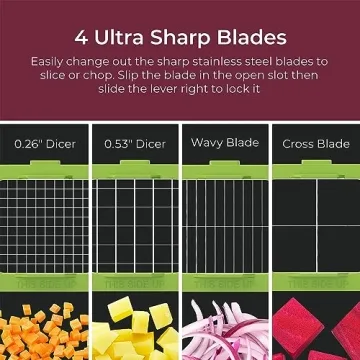 MuellerLiving 4-Blade Onion Chopper Pro for Effortless Meal Prep