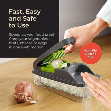 MuellerLiving 4-Blade Onion Chopper Pro for Effortless Meal Prep