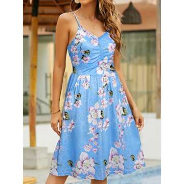 YATHON 2024 Casual Dresses for Women Sleeveless Cotton Summer Beach Dress A Line Spaghetti Strap Sun...