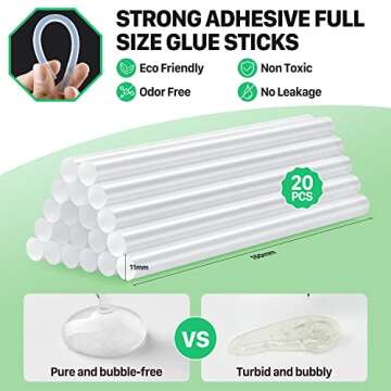 SEEKONE Full Size Hot Glue Gun, 60/100W Dual Power Large Glue Gun with 20 Pcs Premium Glue Sticks, High Temp Heavy Duty Industrial Glue Gun Kit for Quick Home Repairs, Arts, Crafts, DIY, Sealing