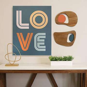 Stratton Home Decor Mid Century Asymmetrical Orange Wall Art (S30897)