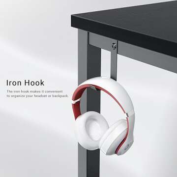 Foxemart 47 Inch Computer Desk with USB Power Outlets