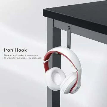 Foxemart 47 Inch Computer Desk with USB Power Outlets