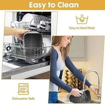 10QT Air Fryer Silicone Liners - 2Pcs Rectangular Airfryer Silicone Pot Baking Tray for Ninja Dual DZ401/DZ550 Reusable Replacement Basket Insert with Magnetic Cheat Sheet (2 Pcs Grey)