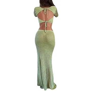 Chic Tsnbre Knit Two Piece Summer Skirt Set Outfit