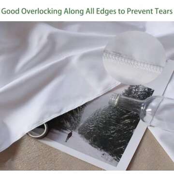 4.9×9.8ft White Seamless Fabric Backdrop,Thicken, Screen Backdrop,Polyester Material Background Cloth for Photography,Video and Televison,Good Fabric Drape,with Three Clamps,Rod Pocket