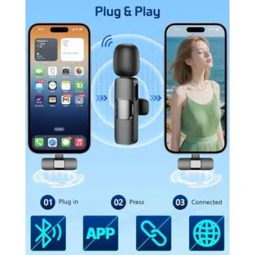 Pink Wireless Lavalier Microphone for iPhone & Android