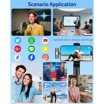 Pink Wireless Lavalier Microphone for iPhone & Android