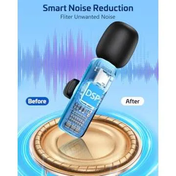 Pink Wireless Lavalier Microphone for iPhone & Android