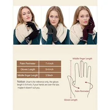 Winter Touch Screen Gloves for Women - 3 Pairs Set