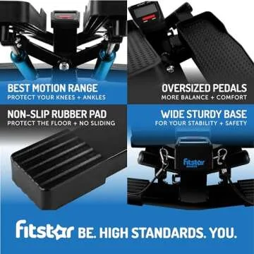 FitStar Premium Stair Steppers for Exercise at Home - Stair Stepper with Resistance Bands, Mini Stepper with 300LBS Capacity, Fitness Mini Stepper with Resistance Bands - Resistance Cardio Exercise