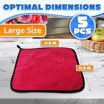 Car Wash Thick Microfiber Cleaning Cloth Set - 5Pcs Premium Towels for Home & Kitchen