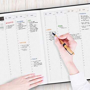 Inamio 24 Hourly Planner 2022 – 24 Hour Planner – Weekly and Monthly Appointment Book 2022 – Hardcover, Japanese Design – Minimalist Annual Planner with Time Slots – 8.5x11