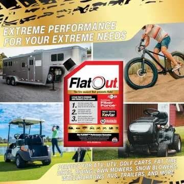 FlatOut Off-Road Multi-Purpose Tire Sealant - Prevents and Repairs Flat Tires - Seals Leaks - Contains Kevlar - Tubeless Tire Sealant - 32-Ounce Bag - Pack of 1