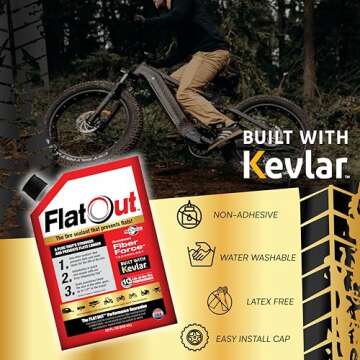 FlatOut Off-Road Multi-Purpose Tire Sealant - Prevents and Repairs Flat Tires - Seals Leaks - Contains Kevlar - Tubeless Tire Sealant - 32-Ounce Bag - Pack of 1