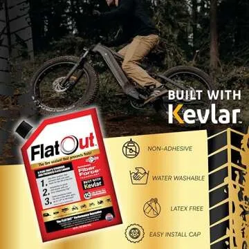 FlatOut Off-Road Multi-Purpose Tire Sealant - Prevents and Repairs Flat Tires - Seals Leaks - Contains Kevlar - Tubeless Tire Sealant - 32-Ounce Bag - Pack of 1