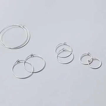 Dainty Sterling Silver Hoop Earrings for Women