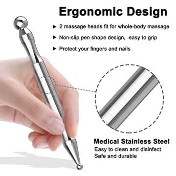melonsun Acupuncture Pen - Stainless Steel Manual Acupuncture Pen - for Full-Body Deep Tissue Merdia...