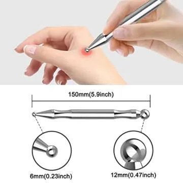 melonsun Acupuncture Pen - Stainless Steel Manual Acupuncture Pen - for Full-Body Deep Tissue Merdian Pain Relief & Facial Massage