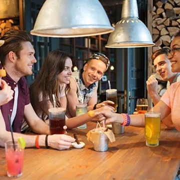 AKONEGE Ribbed Glass Cups with Lids and Straws Set