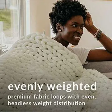 Nuzzie Chunky Knit Blanket - Breathable, Cooling, Hand Made Knit Throw Blanket for Sleep - Machine Washable, Stylish Decor Design - Beige, 15 lb Full