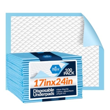 Medpride 17'' x 24'' Disposable Underpads for Pets and Kids