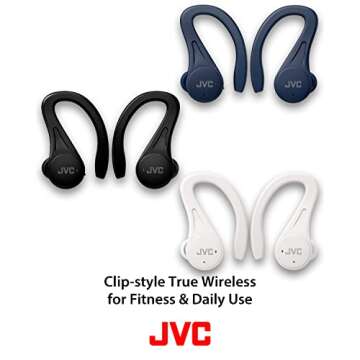 JVC Sport True Wireless Earbuds Headphones, Lightweight and Compact, Long Battery Life (up to 30 Hou...
