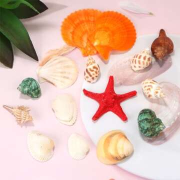 Aunifun 100 pcs Colorful Natural Sea Shells for Crafts