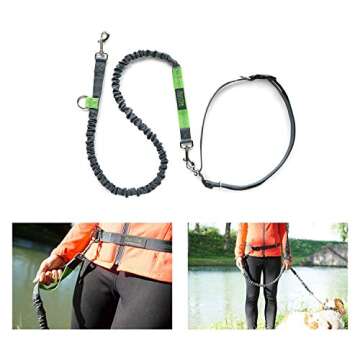 Mighty Paw Hands Free Dog Leash | Bungee Waist Leash for Dog Walking. Pet Running Hands Free Tether for Large, Medium & Small Breeds. Pet Waist Belt (36" - 48") Up to 150 lbs - Gray