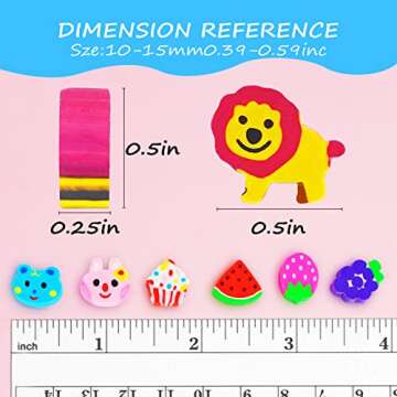 110 Pieces Cute Mini Erasers for Kids Bulk，Smiley Face, Fruits, Food and Animal Erasers Assorted, Desk Pets for Kids Classroom, Homework Rewards, Gift Filling