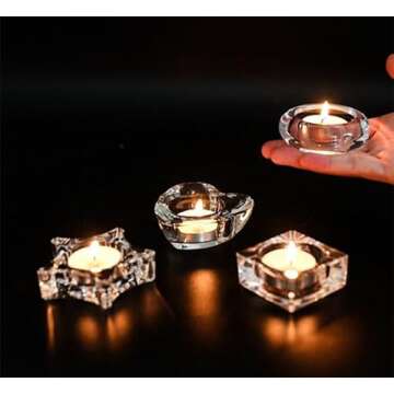 2 Pcsc Glass Tealight Candle Holder Glass Votive Candle Holder Chunky Glass Candle Holder for Wedding Party and Home Decor (Heart-Shaped)