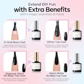 modelones 40 Pcs Gel Nail Polish Set, 36 Colors Summer Rainbow Neon Gel Polish Bright Hot Pink Green Yellow Purple Blue Glitter Nail Gel Polish with Soak Off Base Coat& Matte Glitter Glossy Top Coat