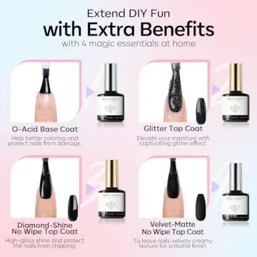 modelones 40 Pcs Gel Nail Polish Set, 36 Colors Summer Rainbow Neon Gel Polish Bright Hot Pink Green Yellow Purple Blue Glitter Nail Gel Polish with Soak Off Base Coat& Matte Glitter Glossy Top Coat