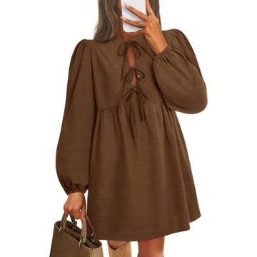 ZESICA Women's Puff Sleeve Mini Dress - Trendy & Elegant