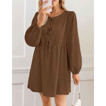 ZESICA Women's Puff Sleeve Mini Dress - Trendy & Elegant