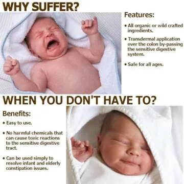 Dr. Cole's Organic Herbal Constipation Relief Formula. Natural, Non-Toxic Ease from Sluggish Bowel Movements & Bloating. Safe, External Ointment for Infants, Toddlers, Kids, Adults, The Elderly & Pets