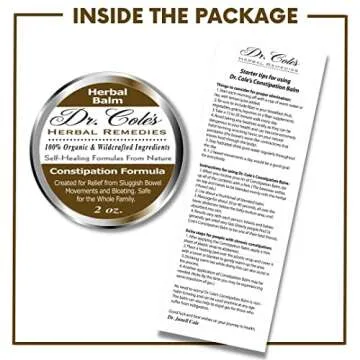 Dr. Cole's Organic Herbal Constipation Relief Formula. Natural, Non-Toxic Ease from Sluggish Bowel Movements & Bloating. Safe, External Ointment for Infants, Toddlers, Kids, Adults, The Elderly & Pets