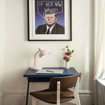 Chic Pink Desk Lamp with Gold Arm – Globe Electric