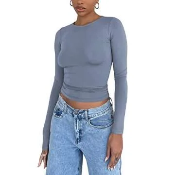 Women Slim Fit Long Sleeve Casual Crop Top for All Occasions
