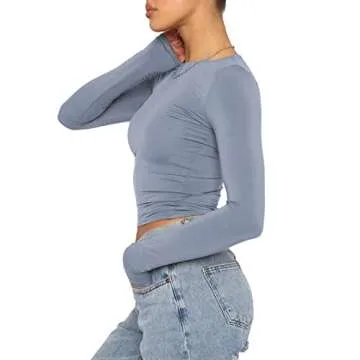 Women Slim Fit Long Sleeve Casual Crop Top for All Occasions