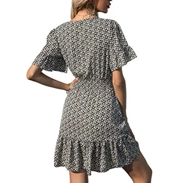 Boho Dress for Women - Summer Floral Mini Dress