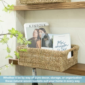 Large Natural Wicker Storage Basket with Handles for Home
