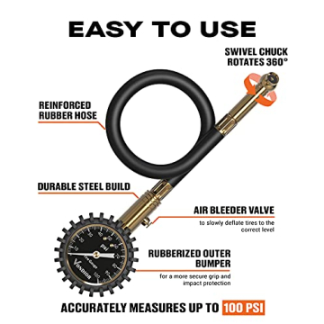 Vondior Tire Pressure Gauge for Cars and Trucks - Accurate & Durable